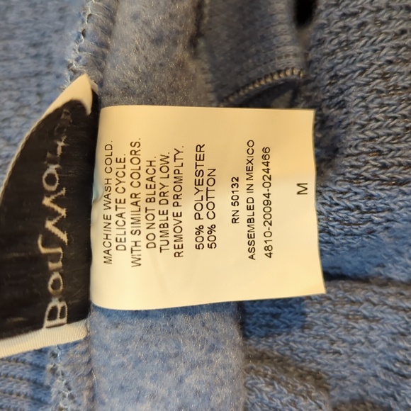 Bon Worth Sweater Lighthouses Women Medium Blue Button Winter Scene - Picture 6 of 11